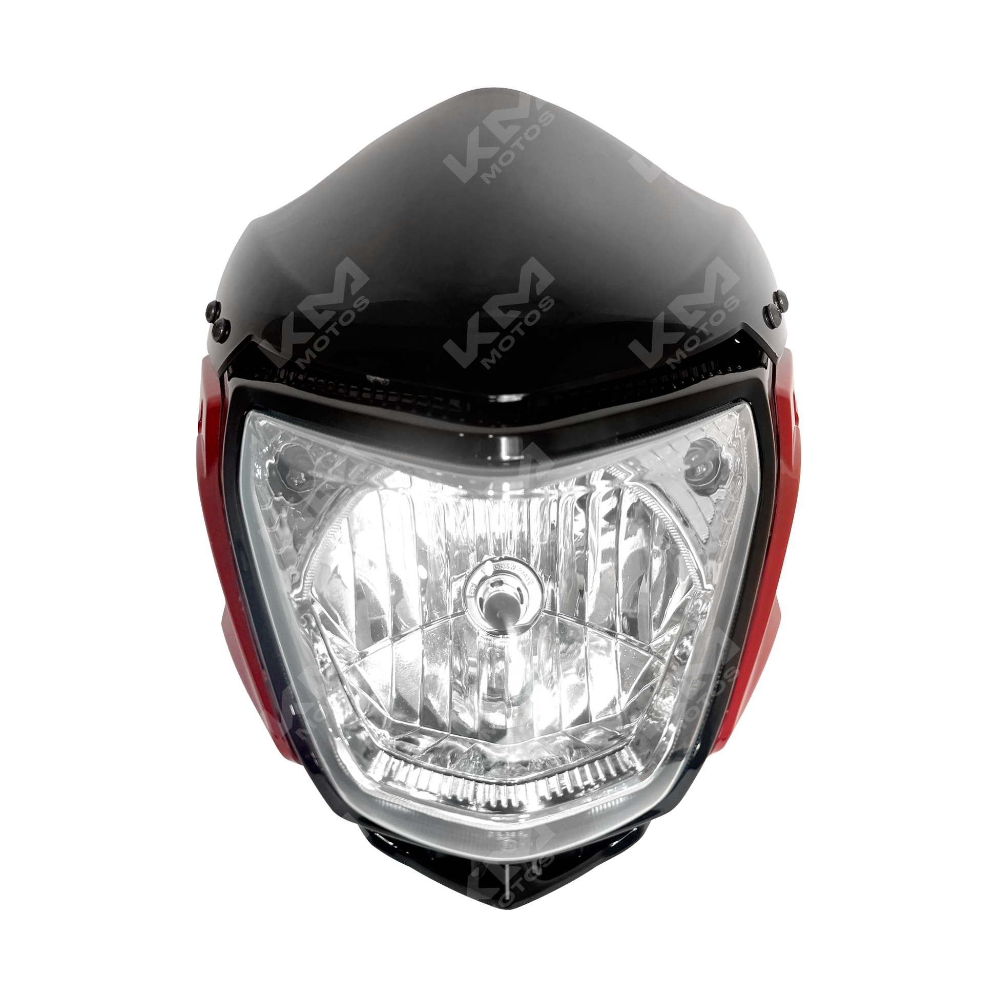Carenado completo KM Motos HJ150-9 en color rojo, vista frontal del carenado para motocicleta.