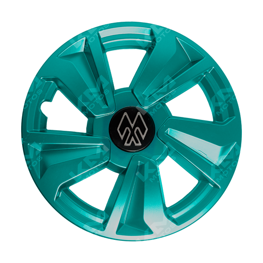 Copas de lujo para rincón mototaxi en color verde, marca KM Motos, con diseño elegante y acabado brillante.