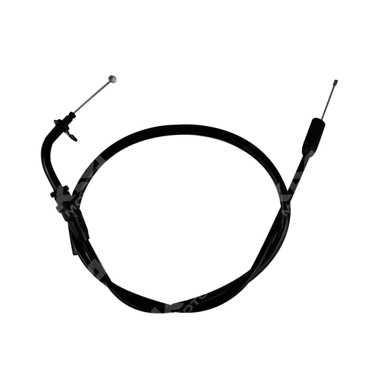 Cable de acelerador KM Motos para HJ125-7, TX200 y HJ150-9, cable negro con conector en ambos extremos.