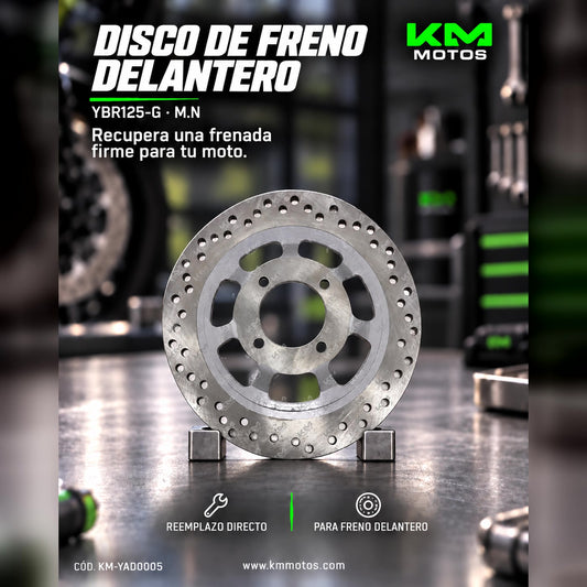 Disco de freno delantero Toro YBR125-G con 5 agujeros, resistente y compatible con motocicletas.