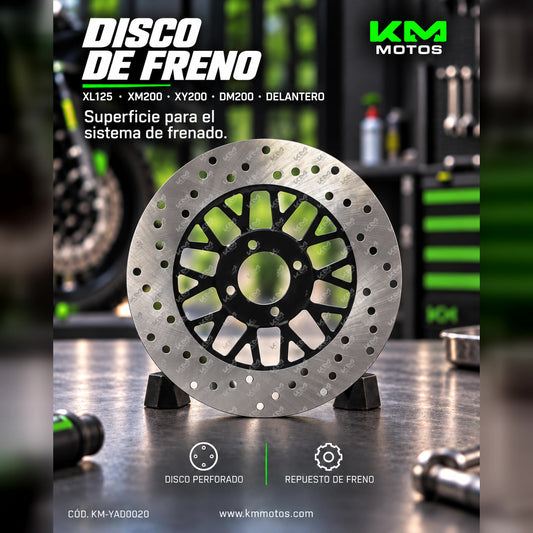 Disco de freno delantero universal para XL125, XM200, XY200 y DM200, con superficie de frenado robusta y diseño resistente