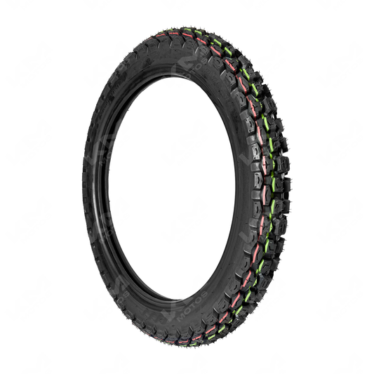 Llanta delantera 2.75-18 para semitractora Super Toro de la marca KMMOTOSHN, visible en la imagen.