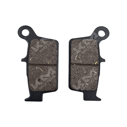 Pastilla de freno ancha para motocicleta KM Motos compatible con DRZ400, Falcon 400, GXT250R y ZX250R, vista de la pieza.