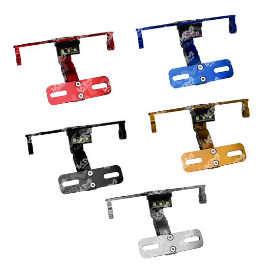 Porta placa racing y stop de aluminio con acabado cromado, compatible con aviones, en estilo de lujo, marca universal.