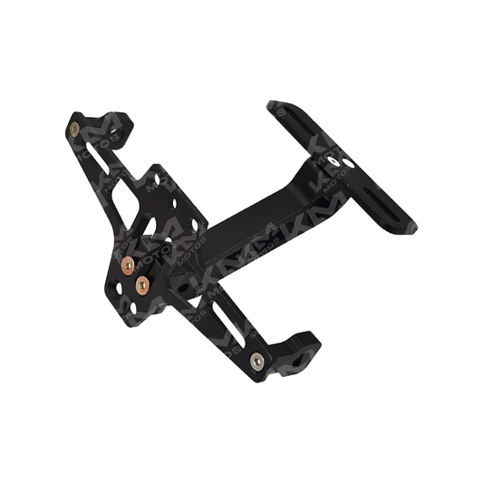 Porta placas racing con stop de aluminio y lujo, color negro, compatible con aviones, marca Universal.