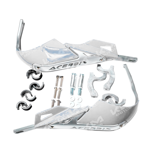 Protector de punos Acerbis y blister Metal Rojo de KMMOTOS, protección para motocicletas, en color rojo con accesorios metálicos.