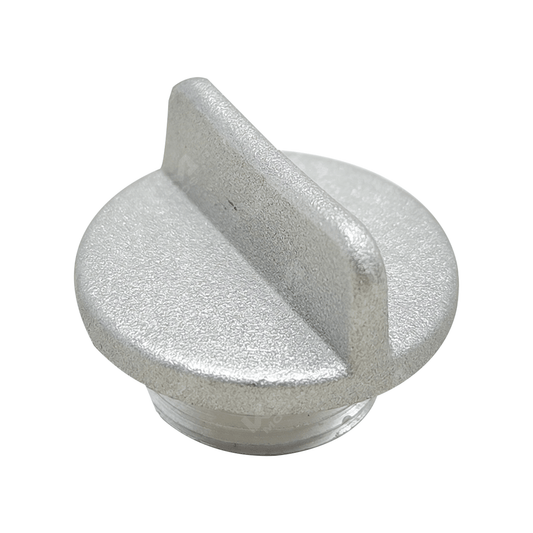 Tapón de aceite KM Motos modelo GXT/KMF, tapón metálico para depósito de aceite de motocicleta, con acabado resistente y duradero.
