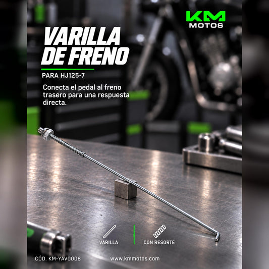 Varilla de freno KMMOTOSHN HJ125-7, parte de freno para motocicleta, con acabado metálico y detalles visibles.