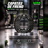 ZAPATAS DE FRENO YBR/GXT200/HJ125/GN125/EN125/CRUX/XTZ/DT175