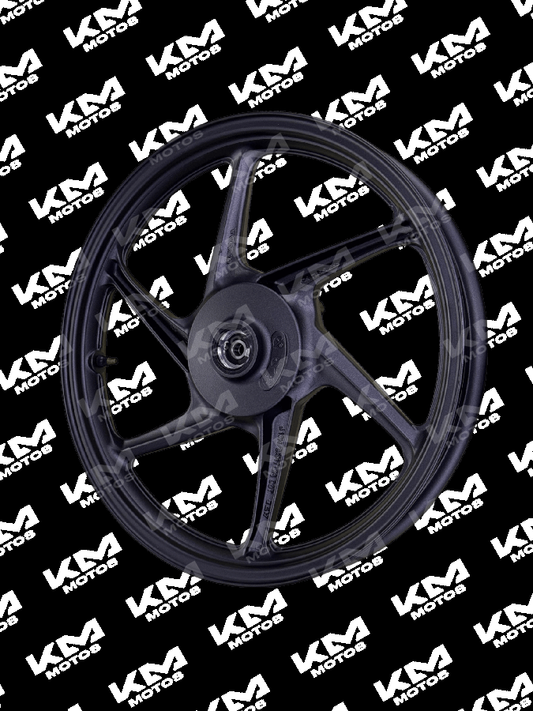 Rines universal para Honda CBF125, diseño en neumático de moto, con acabado en negro y detalles en plata.