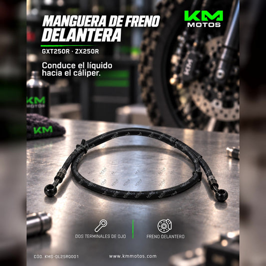 MANGUERA DE FRENO DELANTERA GXT250R/ZX250R KMS — KMS-DL25R0001 | KM Motos