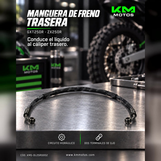 MANGUERA DE FRENO TRASERA GXT250R/ZX250R KMS — KMS-DL25R0002 | KM Motos