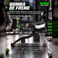 BOMBA DE FRENO (MANECILLA) GN125-F/ GXT-200 / KMF-200 / XM-200 / GYA-200 / UM-200 (UNIVERSAL) KMS