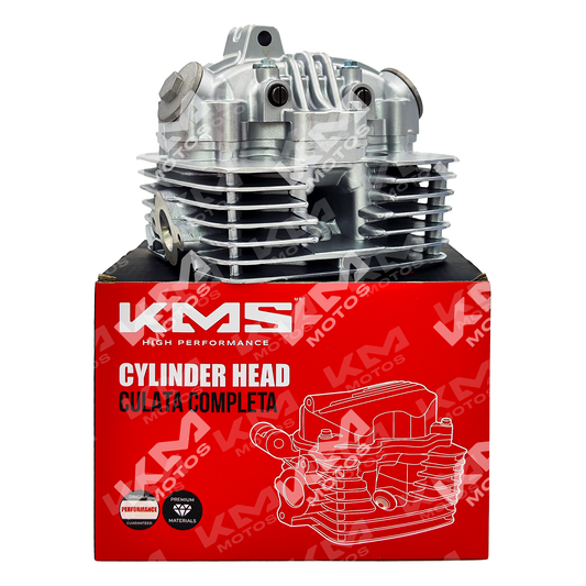 Culata completa Kms para GN125-F, pieza de motor con detalles visibles en la imagen.