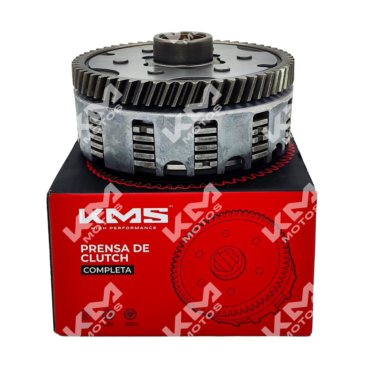 Prensa de clutch completa KMS para motocicleta GN125-F, herramienta de reparación de embrague con componentes metálicos.