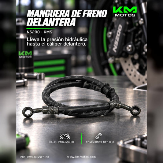 MANGUERA DE FRENO DELANTERA NS200 KMS — KMS-DLNS20168 | KM Motos