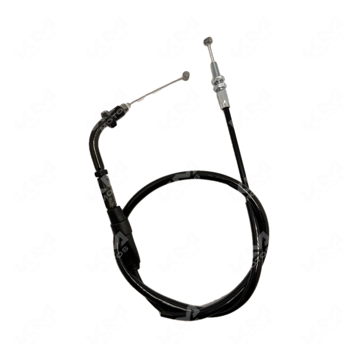 Cable de acelerador para NS125 de KM Motos, imagen del cable de repuesto con conexiones y conducto.
