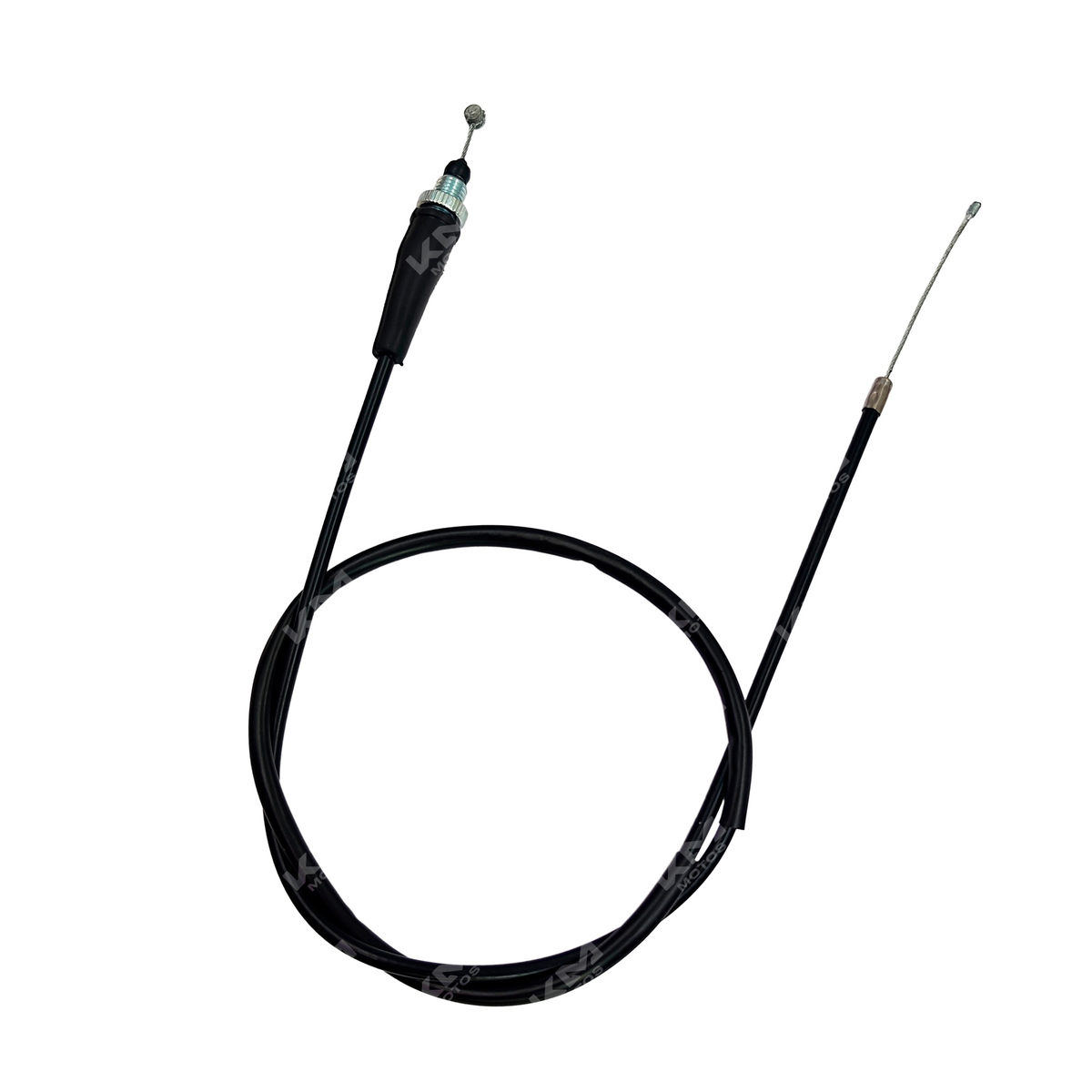 Cable acelerador para Honda XR150L, marca KM Motos, imagen que muestra el cable metálico y conectores para instalación.