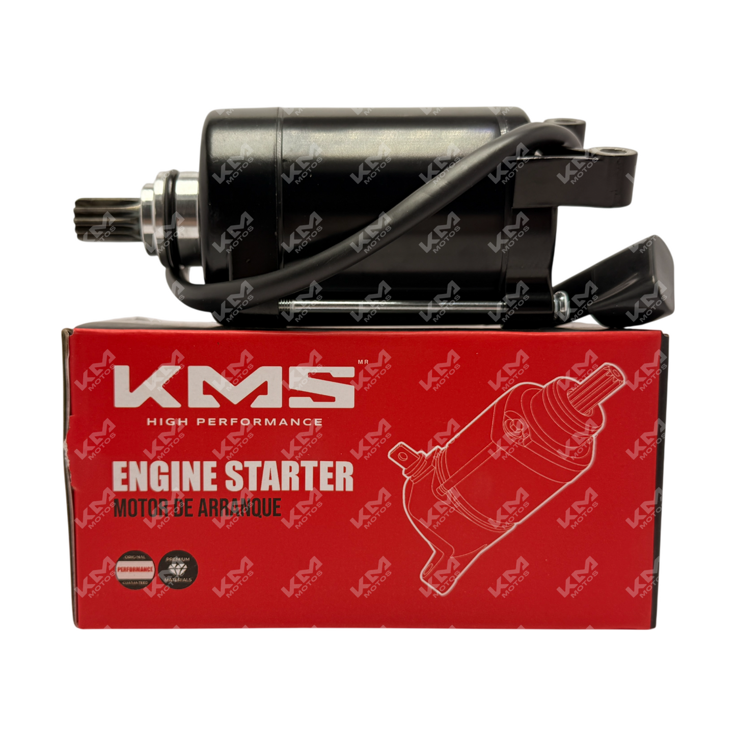 Motor de arranque KMMOTOS ZX200L, compatible con KMF200L y XM200, visible en la imagen con componentes internos y exteriores.