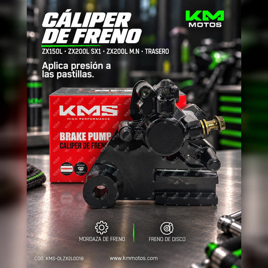 CALIPER TRASERO COMPLETO ZX150L/ZX200L/SX1/ZX200L M.N KMS — KMS-DLZX2L0018 | KM Motos