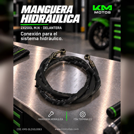 MANGUERA DE FRENO DELANTERA ZX200L M.N — KMS-DLZX2L0063 | KM Motos
