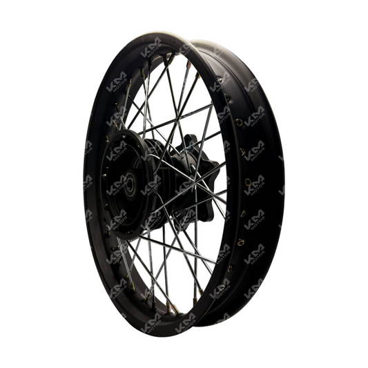 Rin trasero armado de tambor ZX150L KMS en color negro, compatible con motocicleta KMMOTOS.