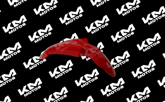 Guardafangos Kms Gxt/xtz/nxr en color rojo, resistente y diseñado para protección de motocicletas.