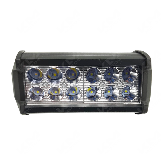 Luz LED de barra rectangular de 12 pines, marca Universal, con marco metálico para iluminación eficiente y moderna.