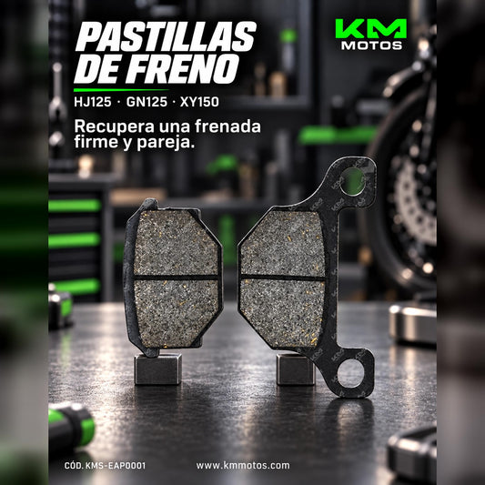 Pastillas de freno KM Motos para HJ125, GN125 y XY150, componentes de freno de alta calidad para motocicletas.