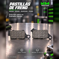 PASTILLA DE FRENO NS200/RS200/DUKE200/PS160 TRASERA
