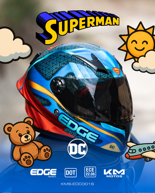 CASCO CERRADO PARA NIÑO SUPERMAN  VIS/OSCURA EDGE TALLA "L"  DOT