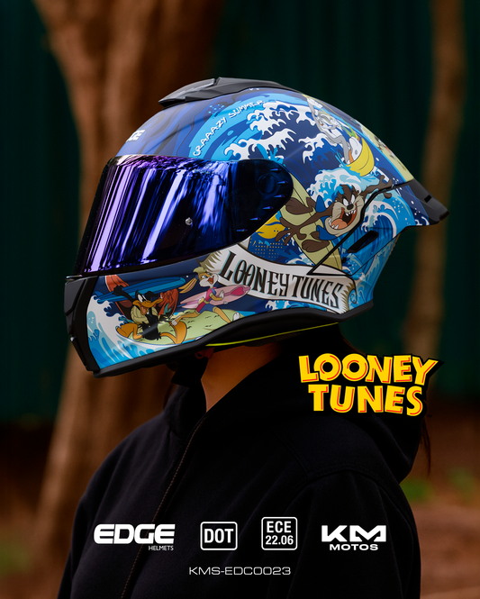 CASCO CERRADO LOONEY TUNE BEACH  VIS/TORNASOL  EDGE TALLA "XL"  DOT/ECE