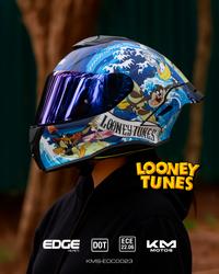 CASCO CERRADO LOONEY TUNE BEACH VIS/AZUL EDGE TALLA "S" DOT/ECE