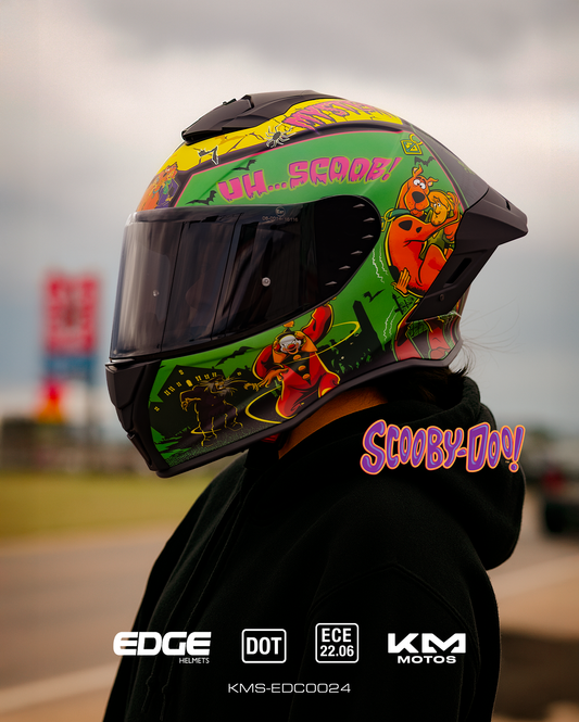 CASCO CERRADO SCOOBY DOO VIS/OSCURA  EDGE TALLA "M"  DOT/ECE
