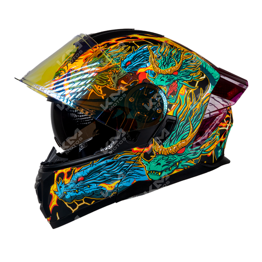 CASCO MODULAR HYDRA TURQUESA CON LED VIS/TRANS DOBLE EDGE TALLA "XL" DOT/ECE