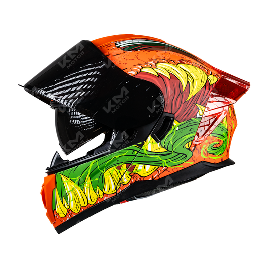 CASCO MODULAR BOSTON MONSTER CON LED VIS/OSCURA DOBLE EDGE TALLA "L" DOT/ECE