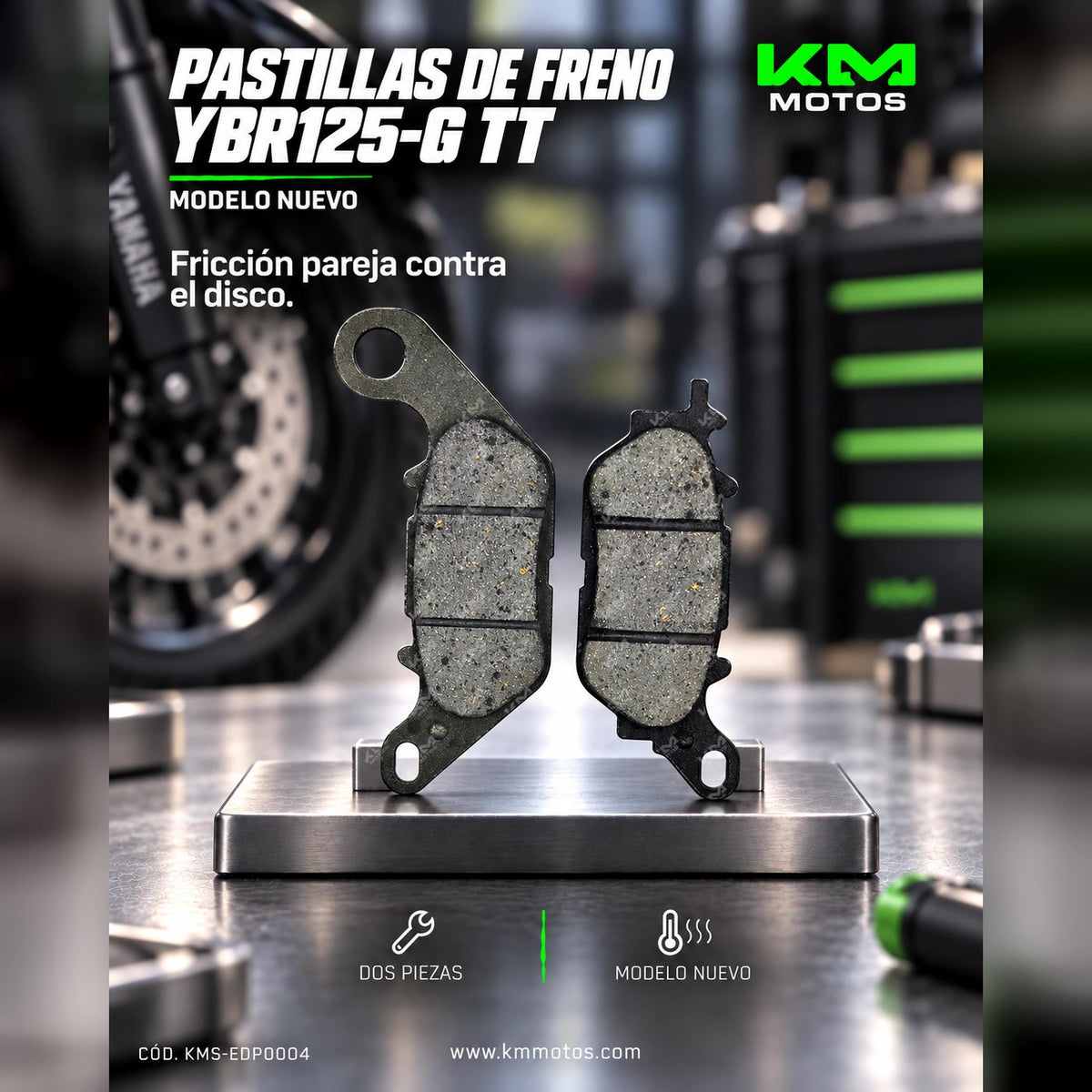 PASTILLAS DE YBR125-G TT (MODELO NUEVO) — KMS-EDP0004 | KM Motos