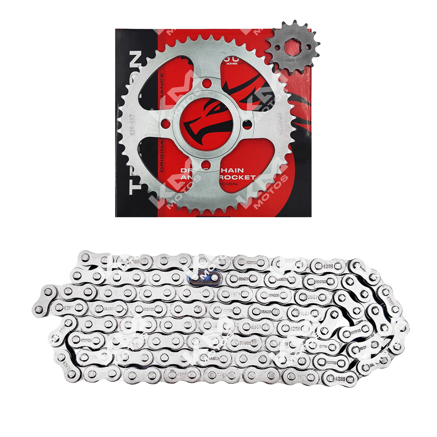 KIT DE TRACCION 48T/14T -428H FT150/CG150 DE BUJES  CADENA 136L - KMMOTOSHN