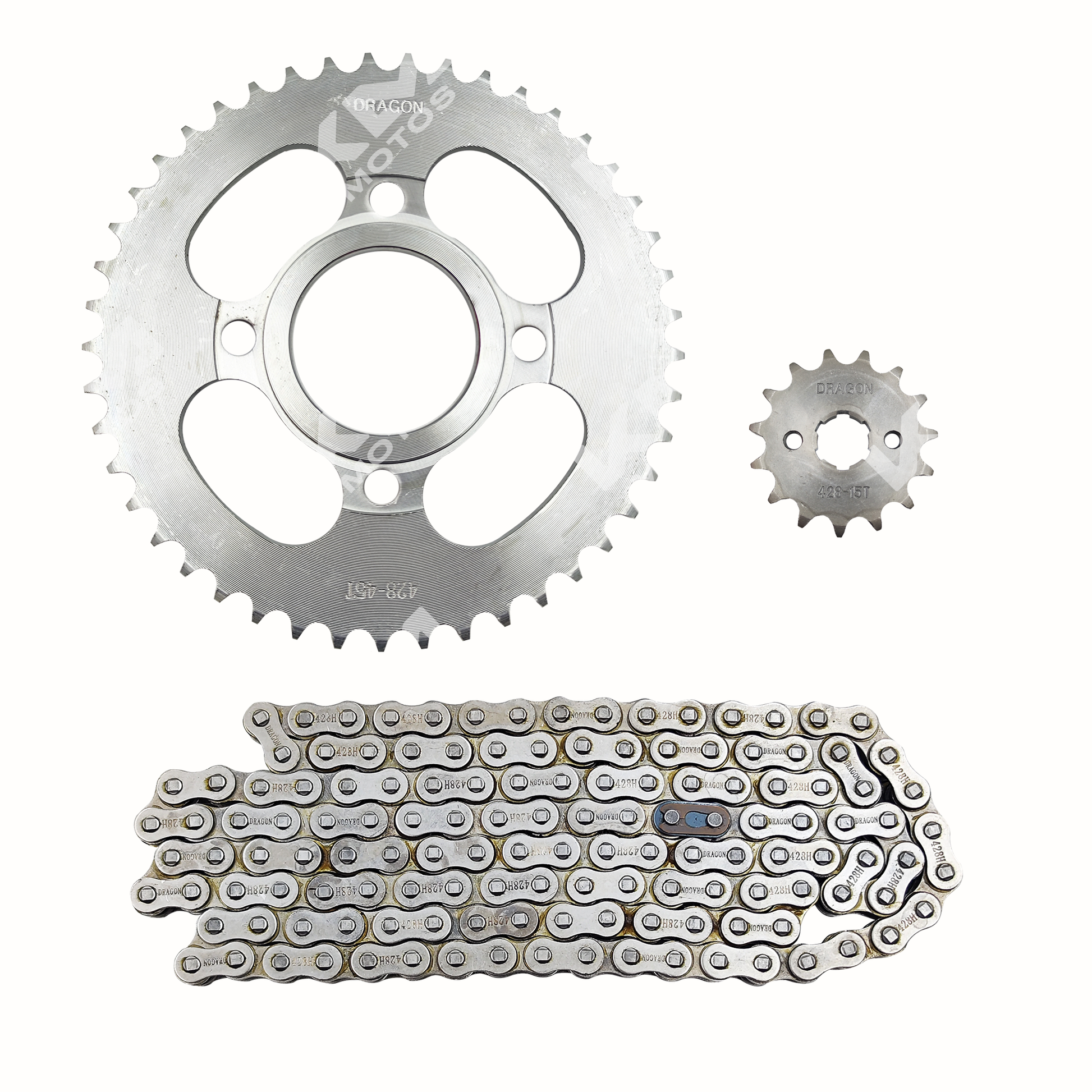 KIT DE TRACCION 45T/15T -428H FT150/CG150 DE BUJES  CADENA 136L