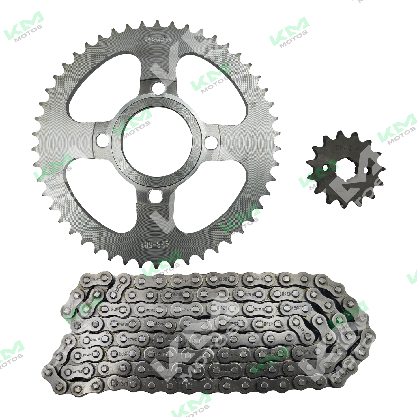 Kit de tracción 50T/15T para arrastre de camiones, incluye bujes 136L Dragon, compatible con modelos FT150 y CG150.