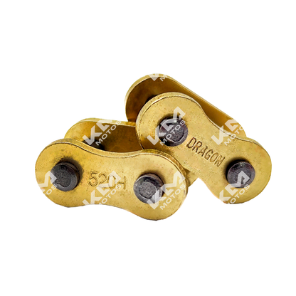 Cadena de seguridad 520H dorada de KM Motos, resistente y duradera para motocicletas.