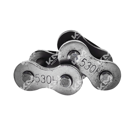 Cadena de seguro 530H gris de KM Motos, resistente y duradera, diseñada para motocicletas.