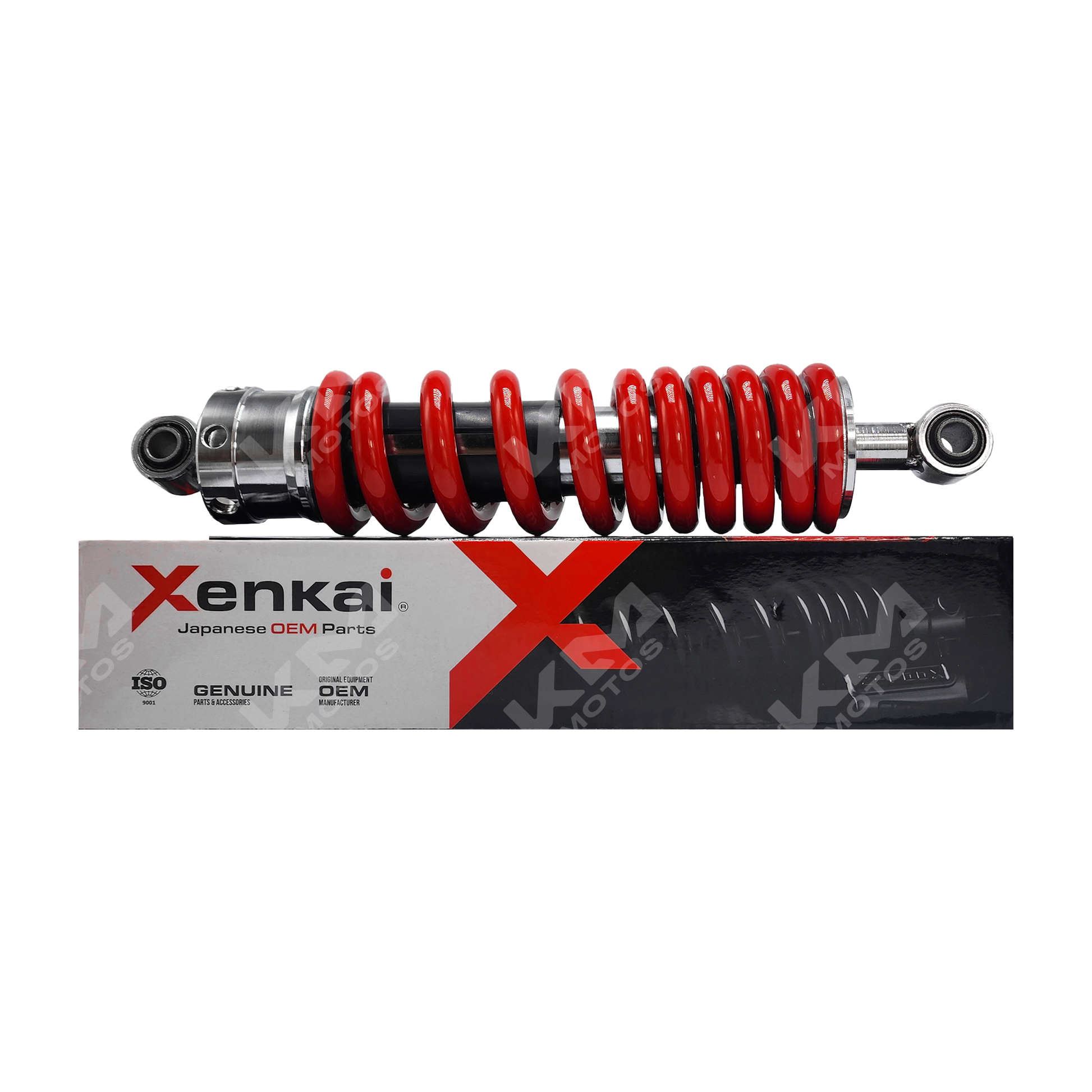 Amortiguador trasero rojo para moto 250Z/250SZ XENKAI, resistente y compatible con modelos específicos.