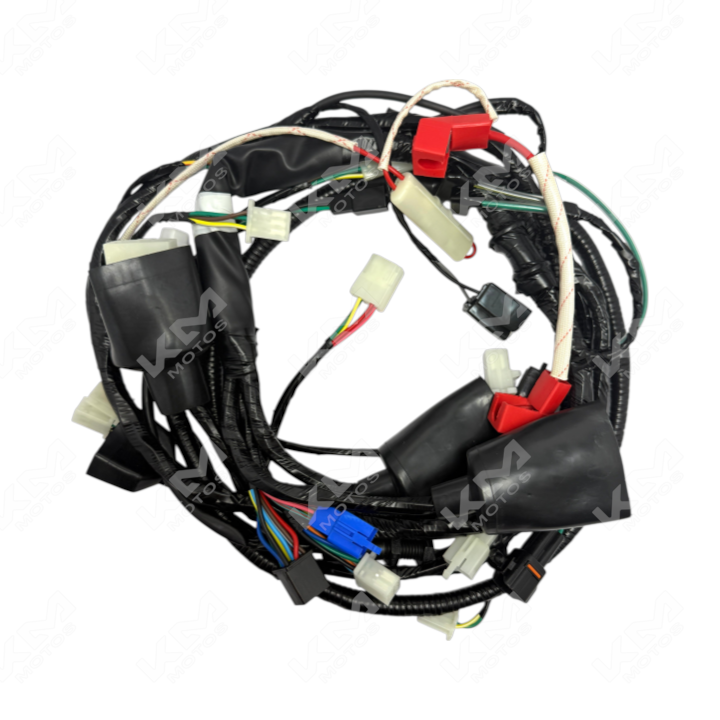 Arnés principal KMS 150Z KM Motos con hebilla resistente y correas ajustables para motociclistas.