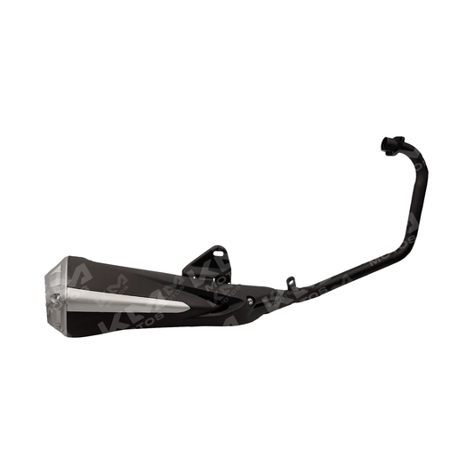Escape silenciador negro para motos Xenkai 170Z, 150SZ y 150Z, con diseño compacto y resistente, en color negro.