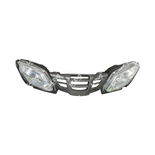 Parrilla base de faros para ATV KM Motos ATV180, ATV150 Sport y versiones con reversa, en color negro y resistente