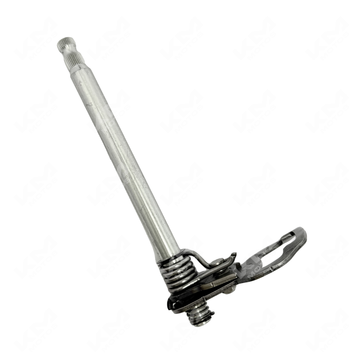 Eje selector de cambios para ZX200L M.N, componente de transmisión de KM Motos, en color metálico con detalles técnicos visibles