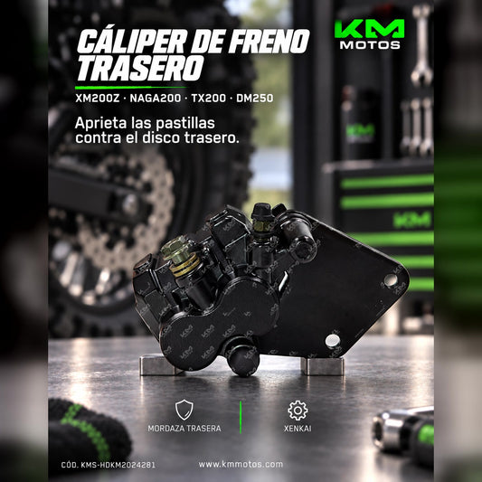 CALIPER (MORDAZA DE FRENO) TRASERO XM200Z/NAGA200/TX200/DM250/YARA200/SX6 XENKAI — KMS-HDKM2024281 | KM Motos