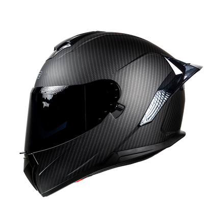 CASCO CERRADO NEGRO/FIBRA DE CARBONO MH613 HS2 D.V. VISERA OSCURA "M"