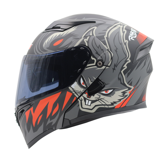 Casco Modular Gris/Negro Bad Bunny MH90 HS2 D.V. Visera Oscura "L" - KMMOTOSHN
